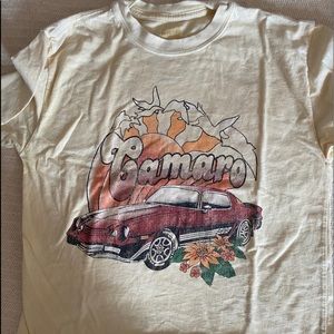 Yellow Cropped Camero Tee